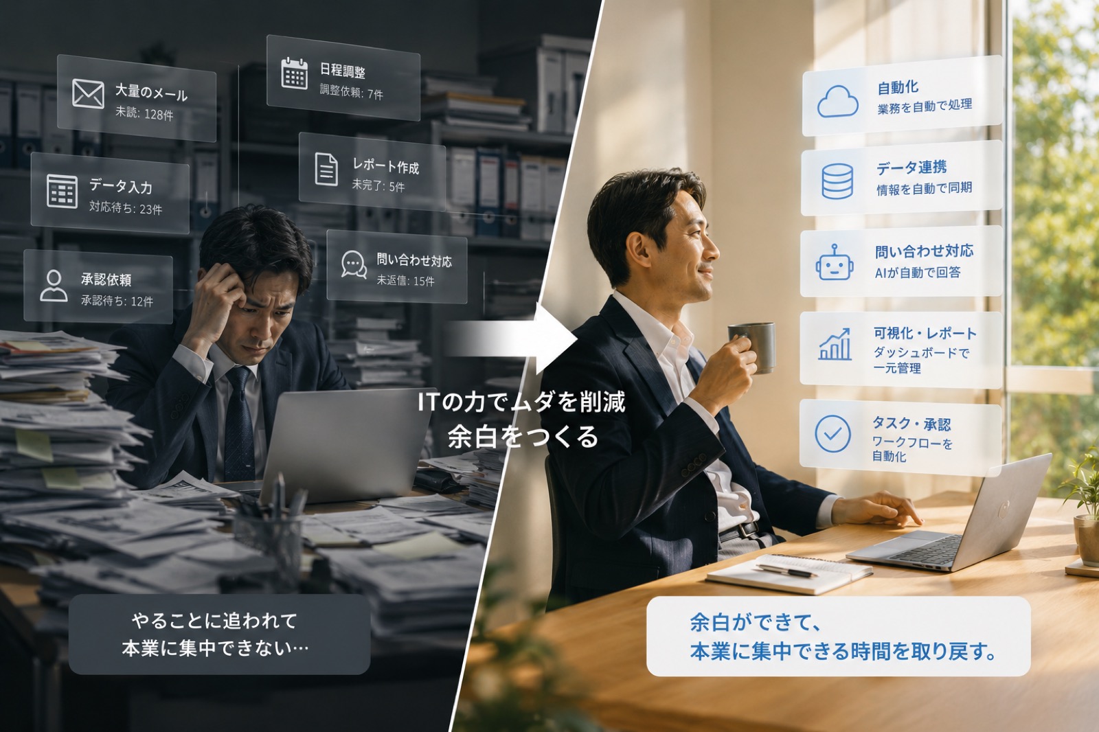 IT の力でムダを削減し、本業に集中できる余白をつくる——ビフォーアフター